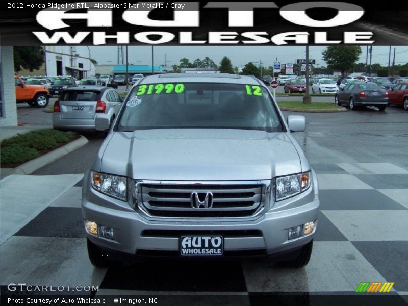 Alabaster Silver Metallic / Gray 2012 Honda Ridgeline RTL