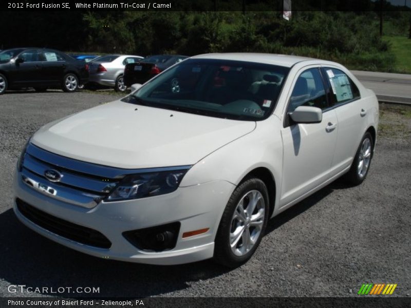 White Platinum Tri-Coat / Camel 2012 Ford Fusion SE