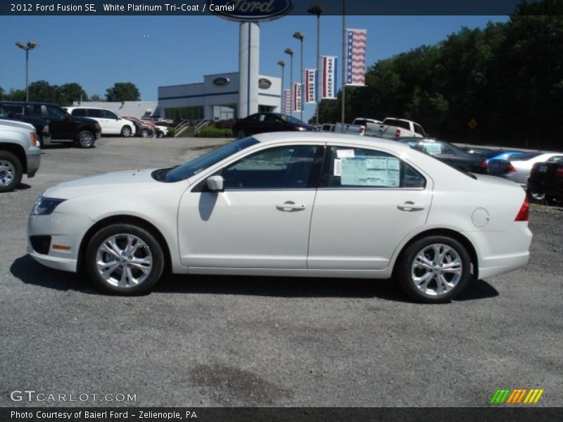 White Platinum Tri-Coat / Camel 2012 Ford Fusion SE