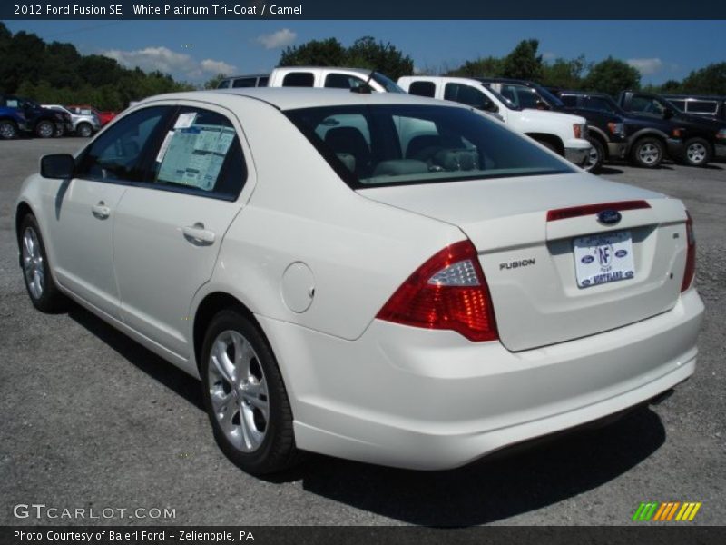White Platinum Tri-Coat / Camel 2012 Ford Fusion SE