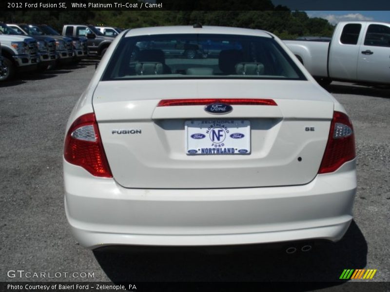 White Platinum Tri-Coat / Camel 2012 Ford Fusion SE