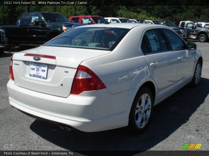 White Platinum Tri-Coat / Camel 2012 Ford Fusion SE