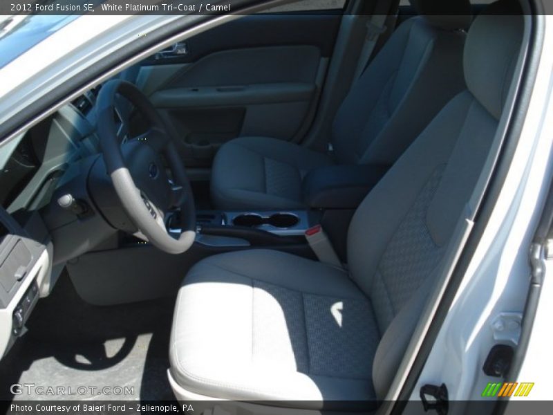 White Platinum Tri-Coat / Camel 2012 Ford Fusion SE