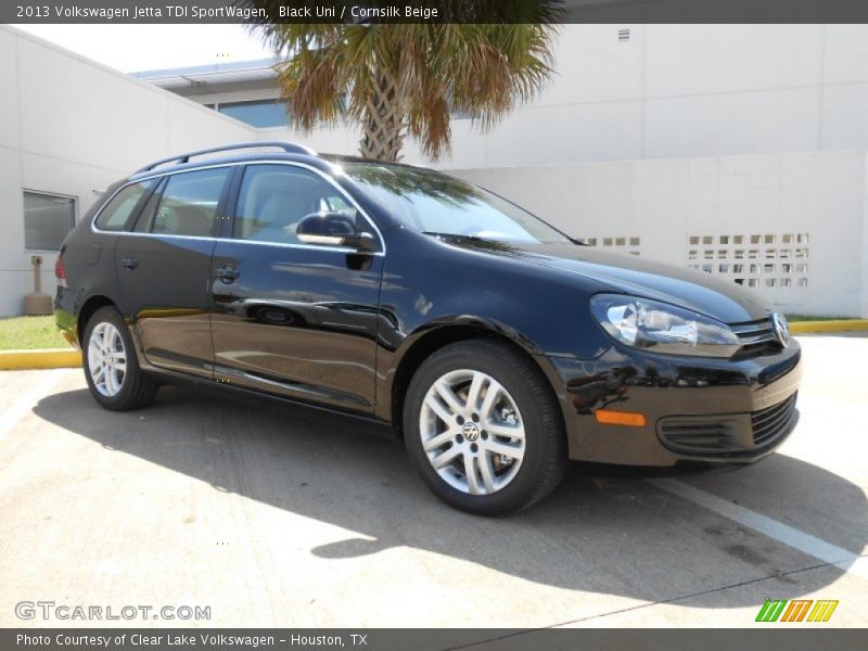 Black Uni / Cornsilk Beige 2013 Volkswagen Jetta TDI SportWagen