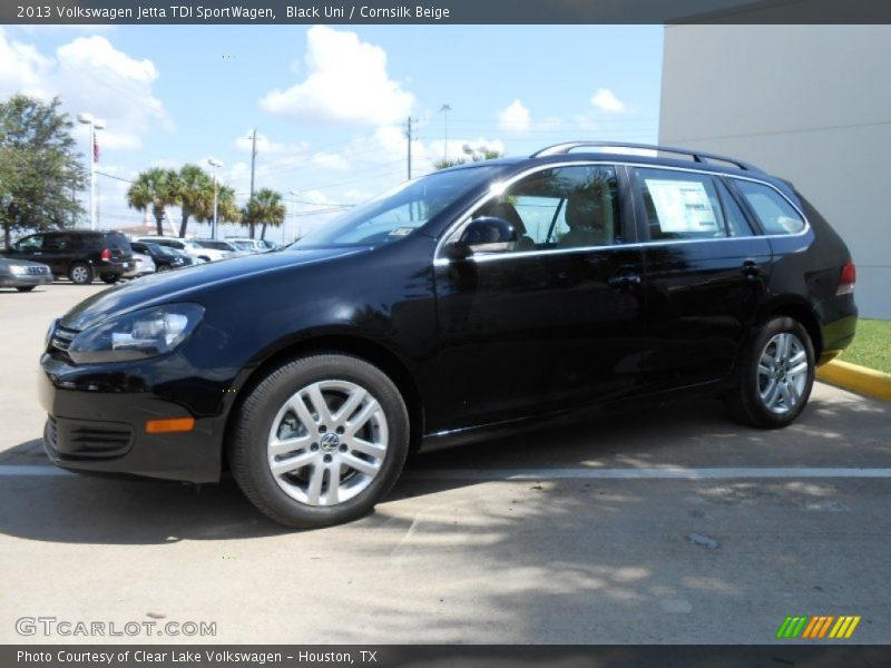 Black Uni / Cornsilk Beige 2013 Volkswagen Jetta TDI SportWagen
