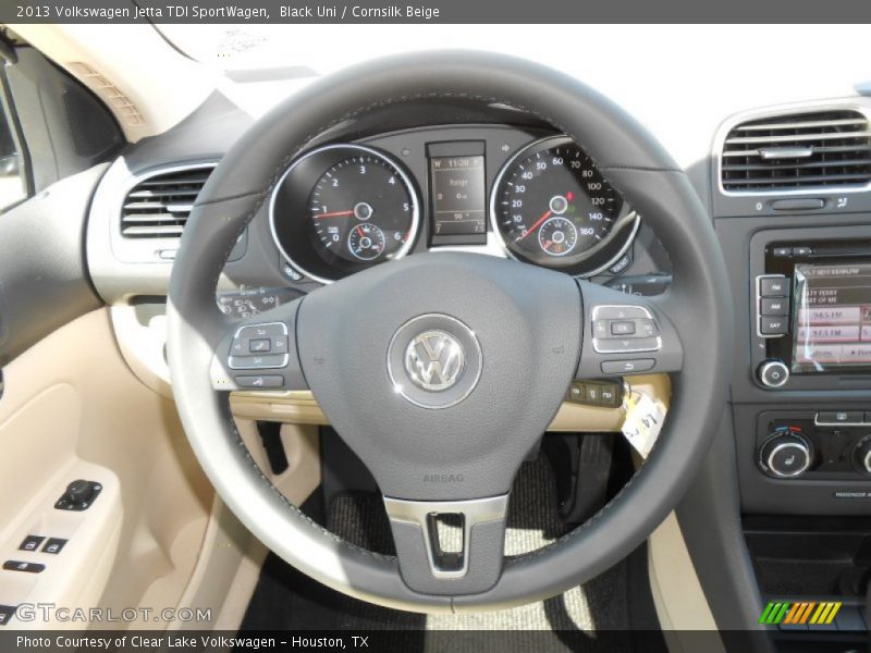 Black Uni / Cornsilk Beige 2013 Volkswagen Jetta TDI SportWagen