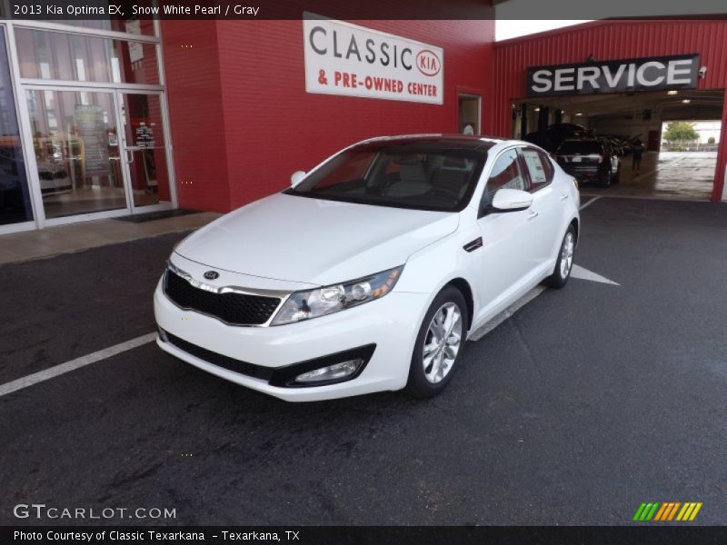 Snow White Pearl / Gray 2013 Kia Optima EX