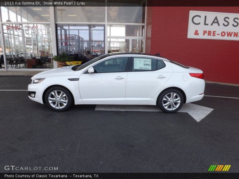 Snow White Pearl / Gray 2013 Kia Optima EX
