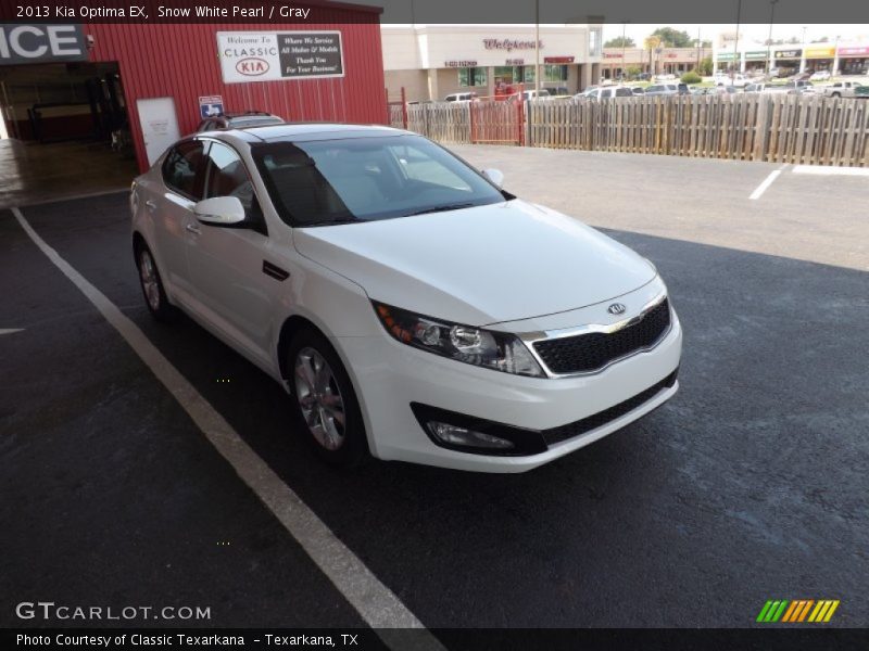 Snow White Pearl / Gray 2013 Kia Optima EX