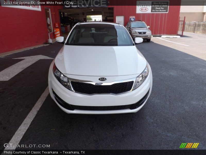 Snow White Pearl / Gray 2013 Kia Optima EX