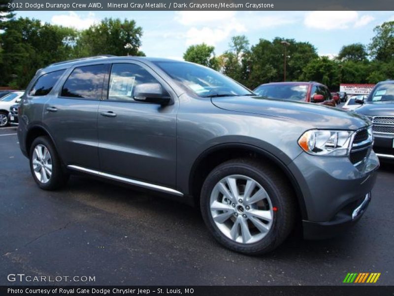 Mineral Gray Metallic / Dark Graystone/Medium Graystone 2012 Dodge Durango Crew AWD