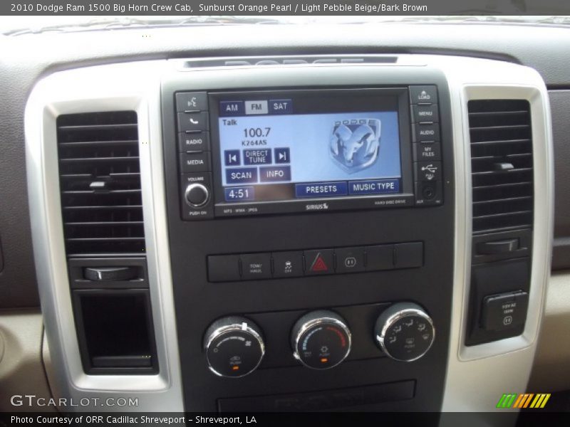 Sunburst Orange Pearl / Light Pebble Beige/Bark Brown 2010 Dodge Ram 1500 Big Horn Crew Cab