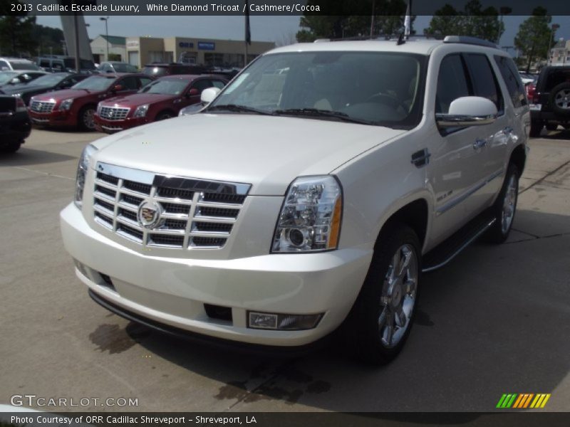 White Diamond Tricoat / Cashmere/Cocoa 2013 Cadillac Escalade Luxury