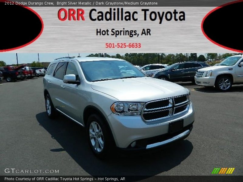 Bright Silver Metallic / Dark Graystone/Medium Graystone 2012 Dodge Durango Crew