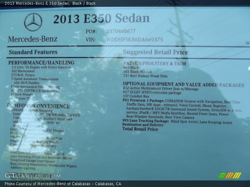 Black / Black 2013 Mercedes-Benz E 350 Sedan