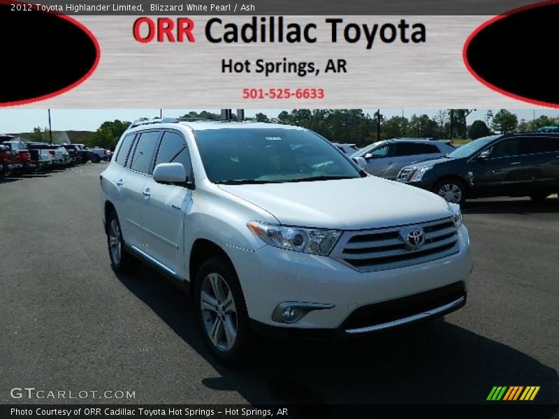 Blizzard White Pearl / Ash 2012 Toyota Highlander Limited