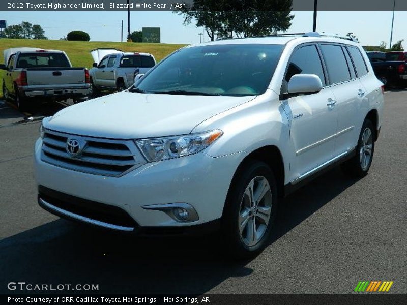 Blizzard White Pearl / Ash 2012 Toyota Highlander Limited