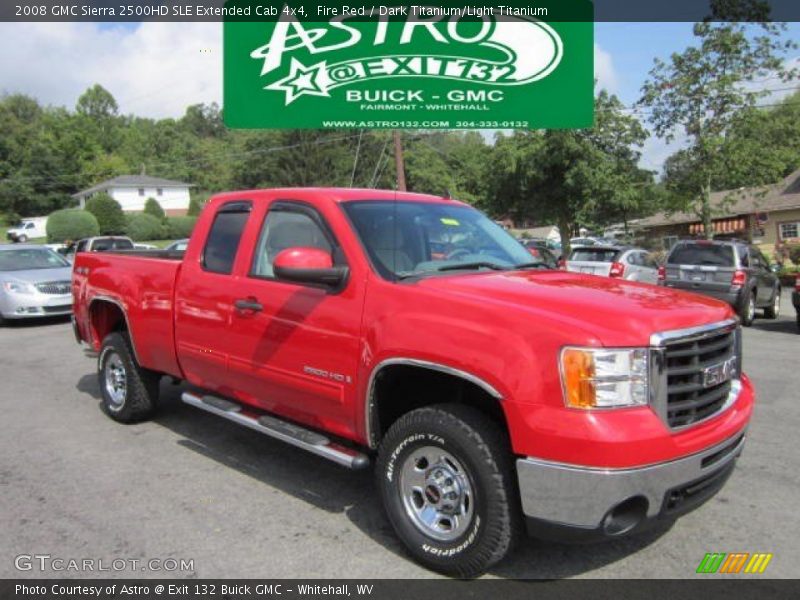 Fire Red / Dark Titanium/Light Titanium 2008 GMC Sierra 2500HD SLE Extended Cab 4x4
