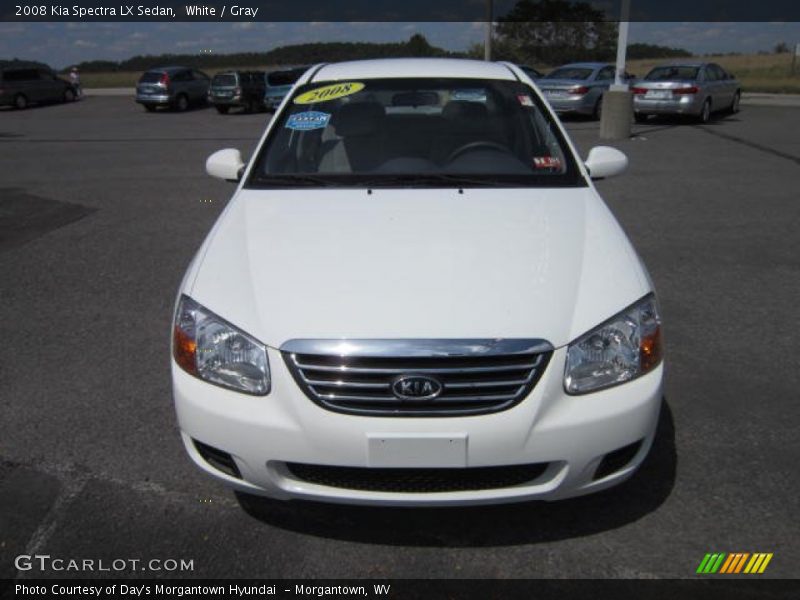 White / Gray 2008 Kia Spectra LX Sedan