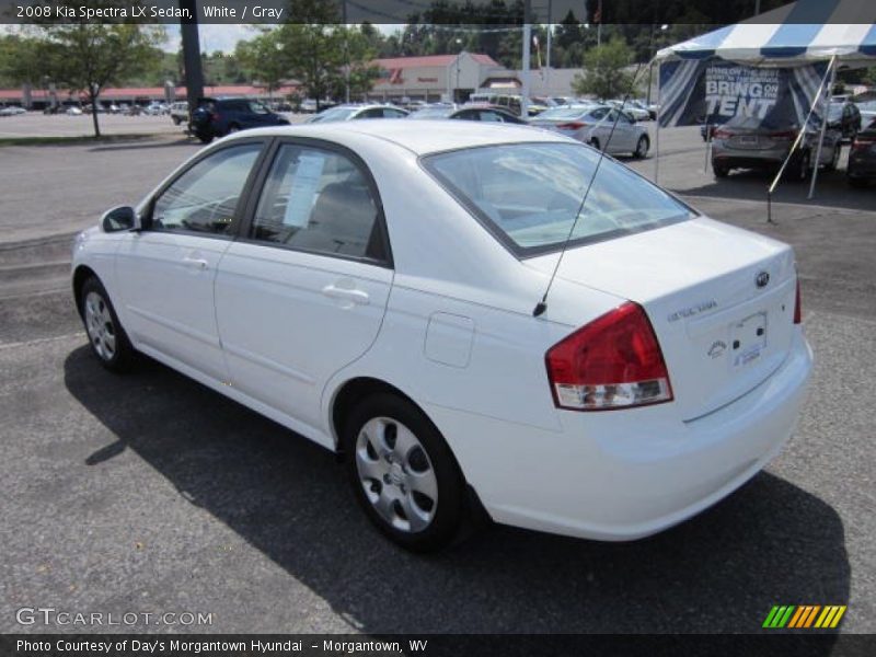 White / Gray 2008 Kia Spectra LX Sedan