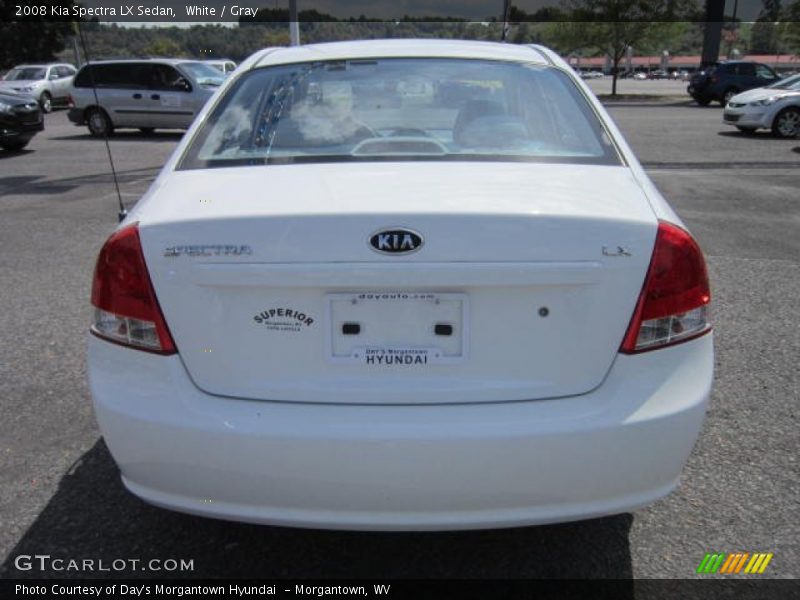 White / Gray 2008 Kia Spectra LX Sedan