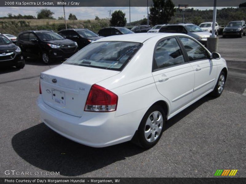 White / Gray 2008 Kia Spectra LX Sedan
