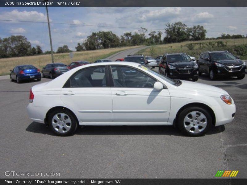 White / Gray 2008 Kia Spectra LX Sedan