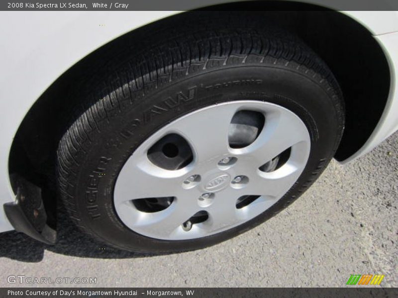 White / Gray 2008 Kia Spectra LX Sedan