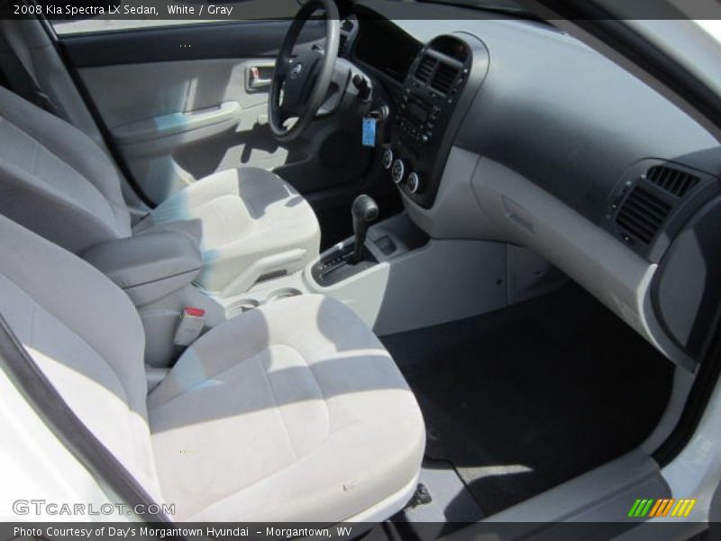 White / Gray 2008 Kia Spectra LX Sedan