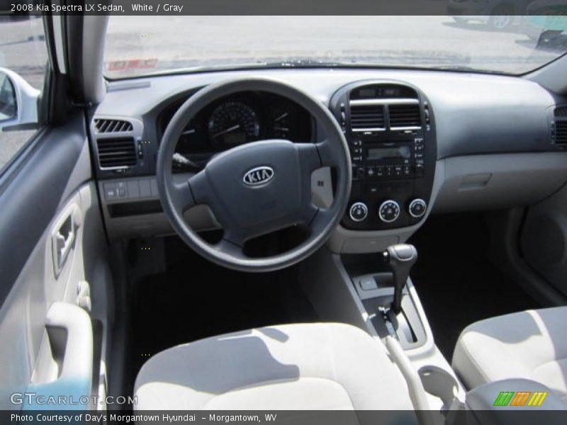 White / Gray 2008 Kia Spectra LX Sedan