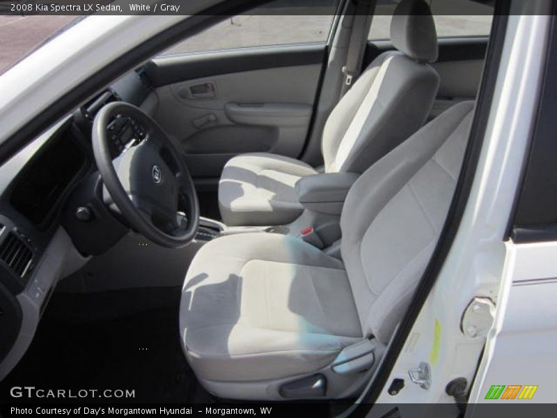 White / Gray 2008 Kia Spectra LX Sedan