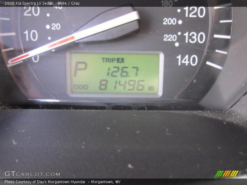 White / Gray 2008 Kia Spectra LX Sedan