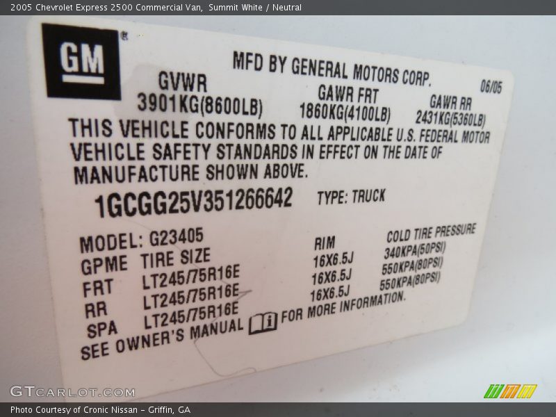 Summit White / Neutral 2005 Chevrolet Express 2500 Commercial Van