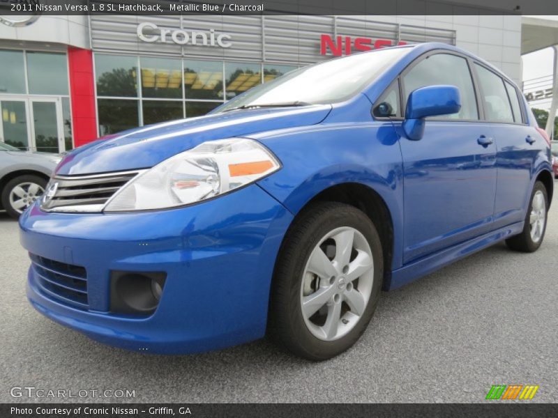 Metallic Blue / Charcoal 2011 Nissan Versa 1.8 SL Hatchback