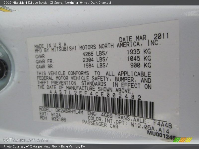 W12 - 2012 Mitsubishi Eclipse Spyder GS Sport