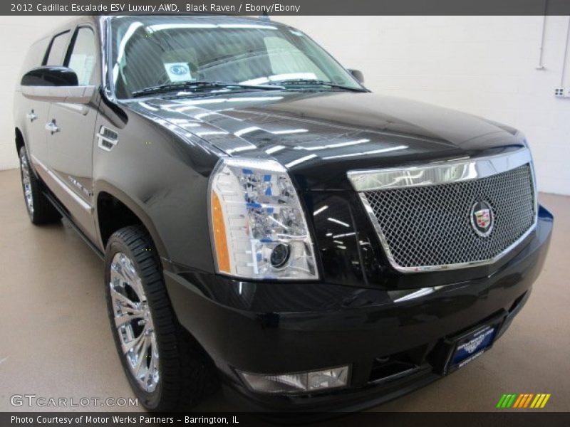 Black Raven / Ebony/Ebony 2012 Cadillac Escalade ESV Luxury AWD