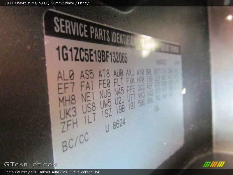 Summit White / Ebony 2011 Chevrolet Malibu LT