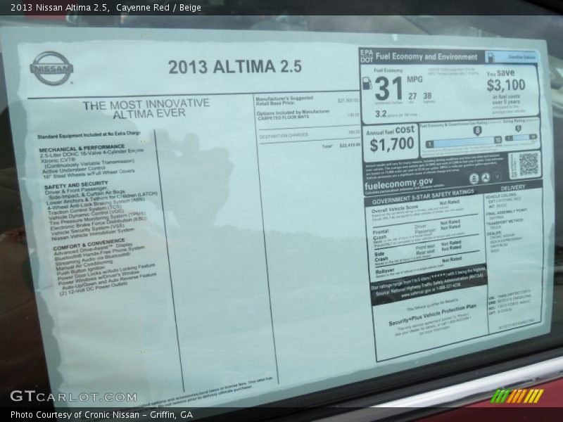 Cayenne Red / Beige 2013 Nissan Altima 2.5