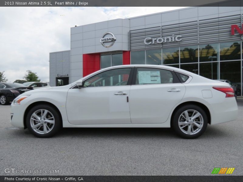 Pearl White / Beige 2013 Nissan Altima 2.5 SL
