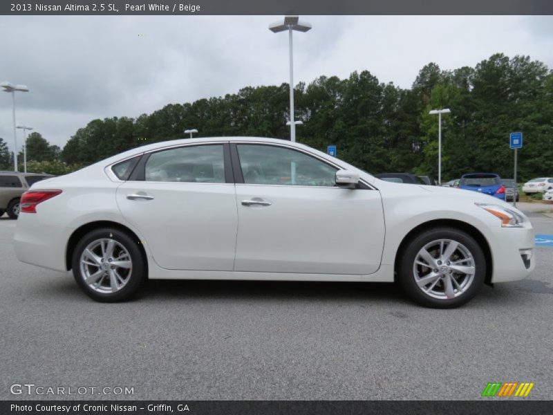 Pearl White / Beige 2013 Nissan Altima 2.5 SL