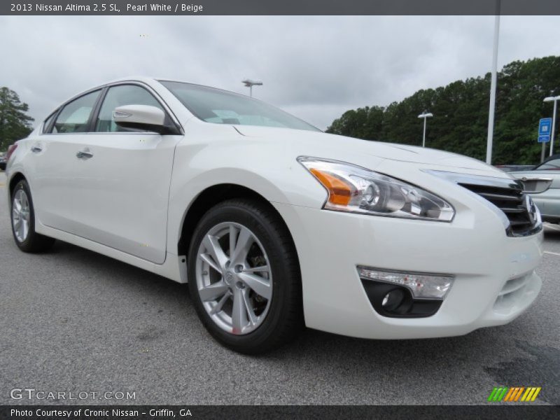 Pearl White / Beige 2013 Nissan Altima 2.5 SL