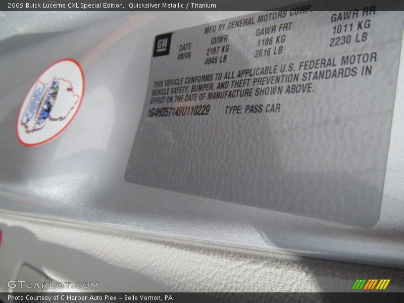 Quicksilver Metallic / Titanium 2009 Buick Lucerne CXL Special Edition