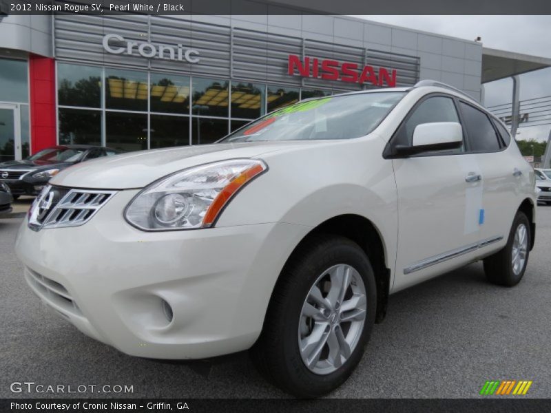 Pearl White / Black 2012 Nissan Rogue SV