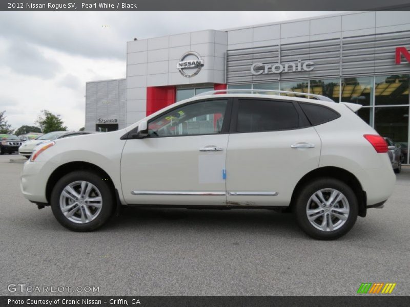 Pearl White / Black 2012 Nissan Rogue SV