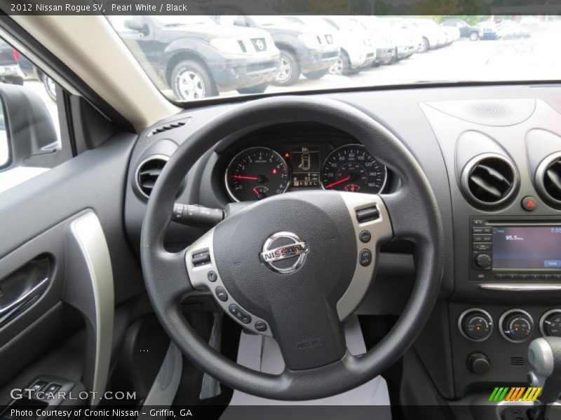Pearl White / Black 2012 Nissan Rogue SV