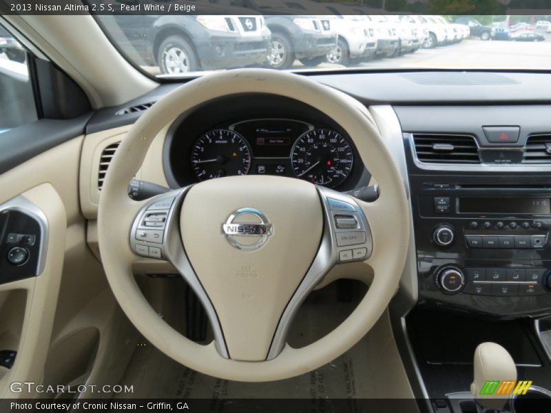 Pearl White / Beige 2013 Nissan Altima 2.5 S