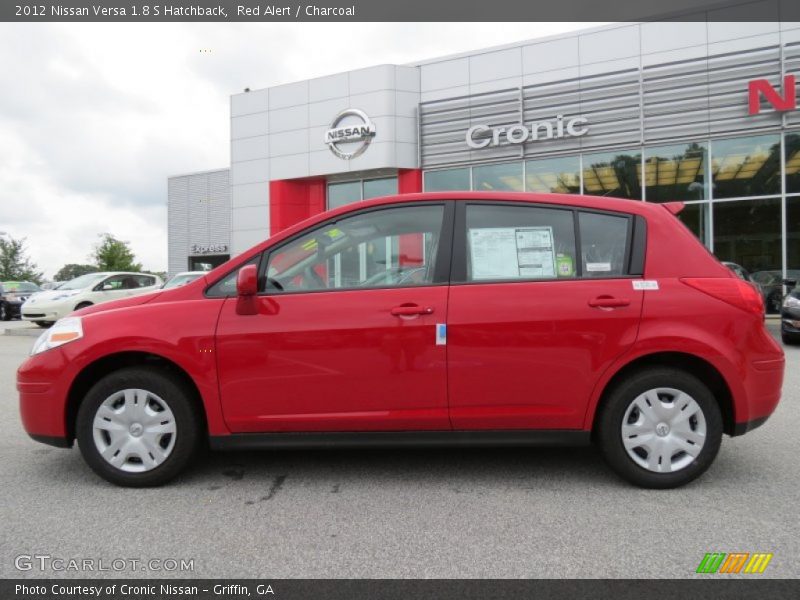 Red Alert / Charcoal 2012 Nissan Versa 1.8 S Hatchback