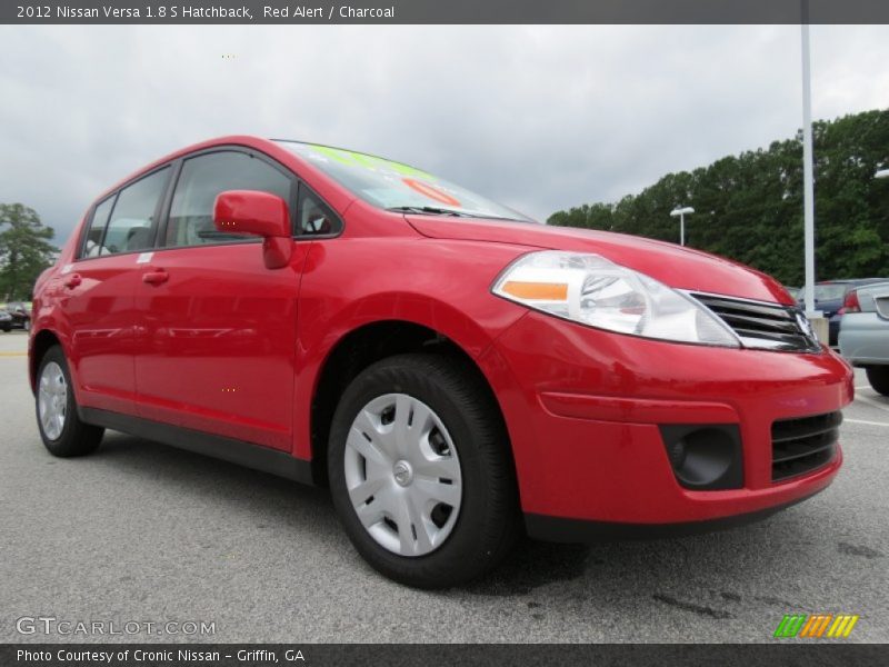 Red Alert / Charcoal 2012 Nissan Versa 1.8 S Hatchback
