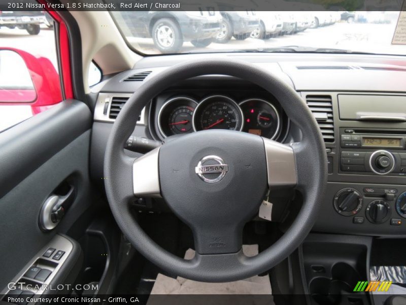 Red Alert / Charcoal 2012 Nissan Versa 1.8 S Hatchback