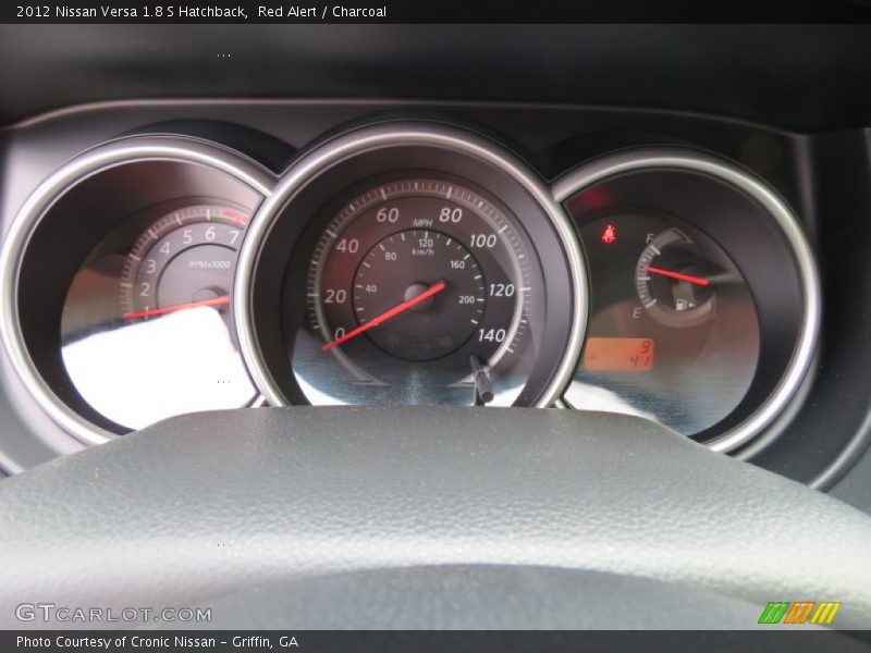 Red Alert / Charcoal 2012 Nissan Versa 1.8 S Hatchback
